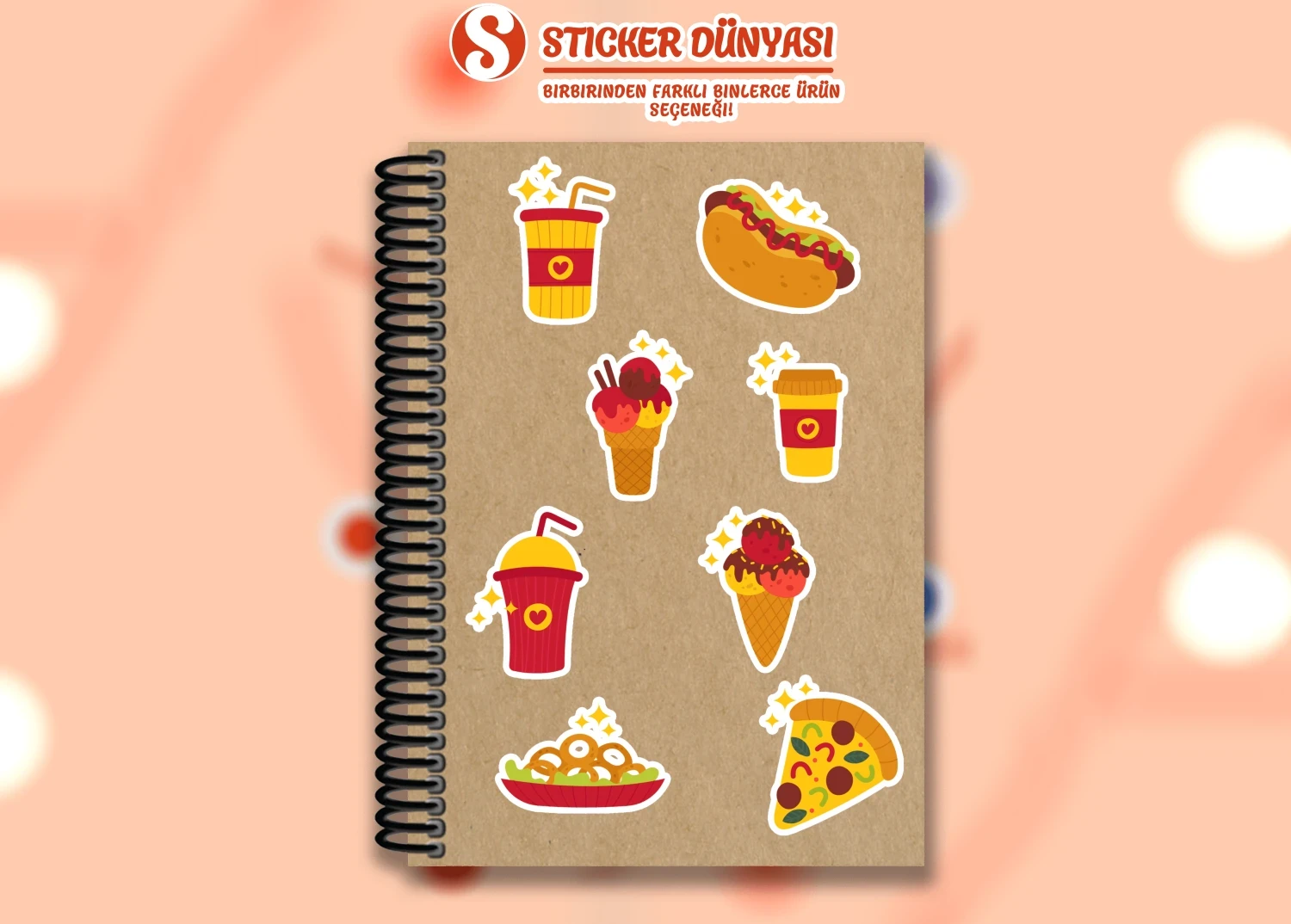 Fast Food Desenli Lezzetli Sticker Koleksiyonu (FastFood2) görsel 3